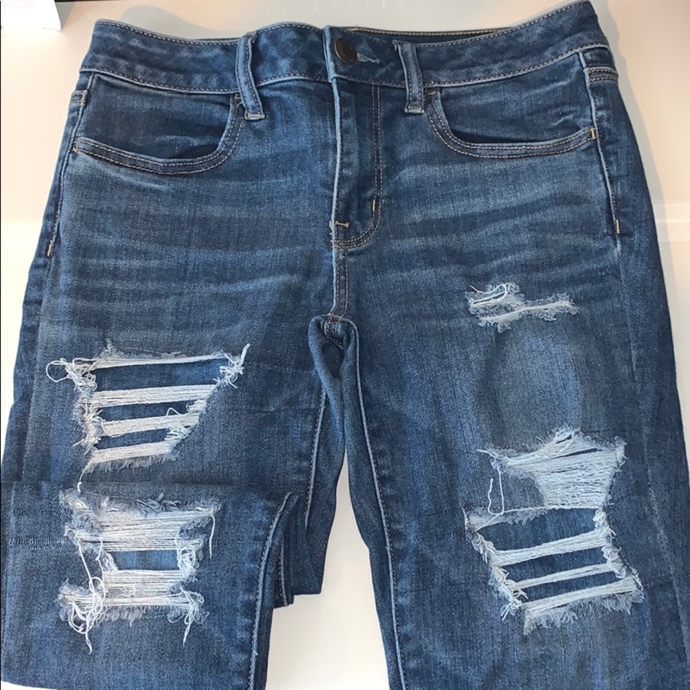 American Eagle Ripped Patched Jeggings